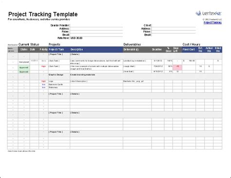 Project Tracking Template Excel Templates Project