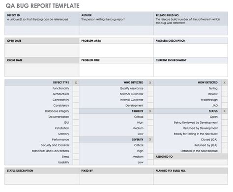 Free Bug Report Templates And Forms Smartsheet
