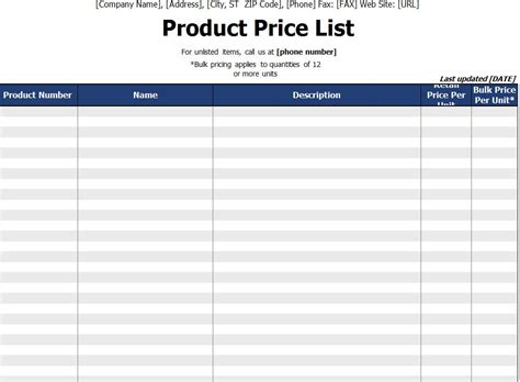 Microsoft Access Price List Template Qiux