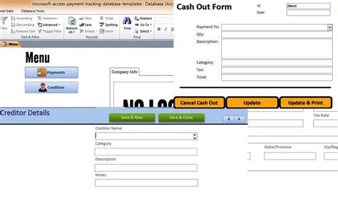 Microsoft Access Payment Tracking Database Templates
