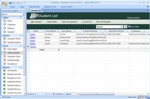 Use The Students Access Database Template Access