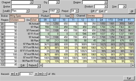 Microsoft Access Sales Forecasting Database Data Entry