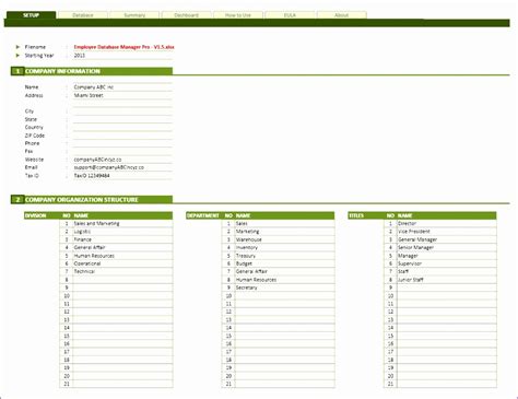 Free Employee Database Template In Excel Excel