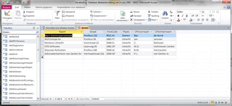Onderwerp Microsoft Access Voorbeeld