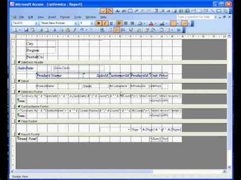 Microsoft Access Sales Invoice Report YouTube