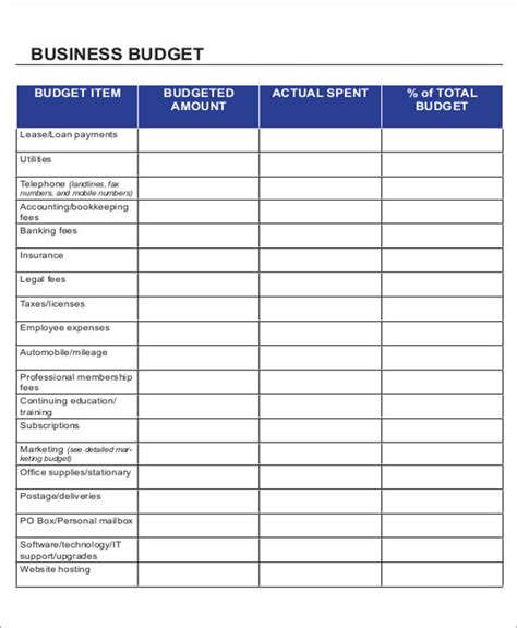 FREE Budget Forms In PDF MS Word Excel