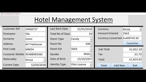 How To Create Hotel Management System In Microsoft Access