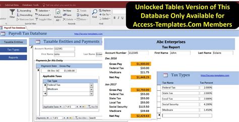 Access Database For Small Business Payroll Software And
