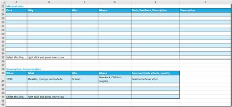 Excel Health Record Tracking Log Template By ExcelMadeEasy