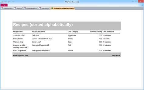 Download Access Food Recipe Database Management
