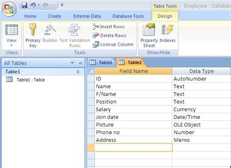 Database In Access Create A Database In Access
