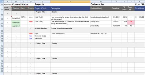 Multiple Project Management Tracking Template