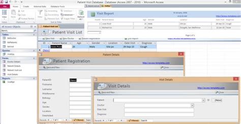 Access Patient Visit Hospital Database Templates Free
