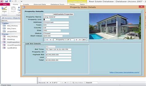 Microsoft Access Real Estate Database Templates For
