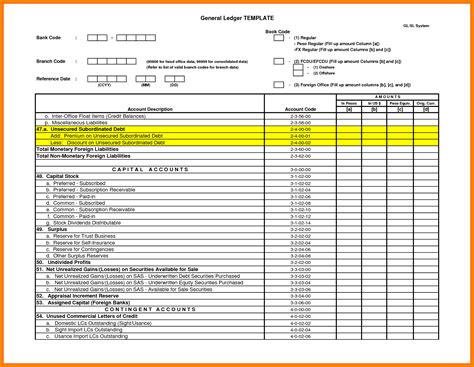 General Ledger Template For Small Business Ledger Review