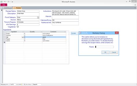 Download Access Food Recipe Database Management