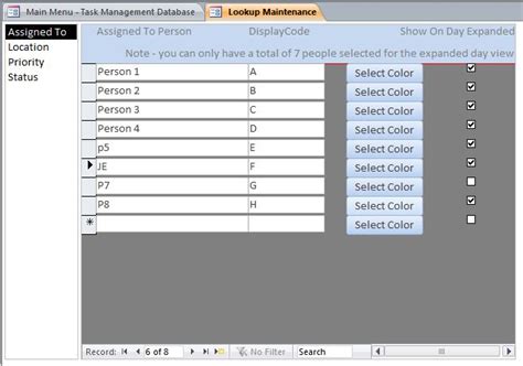Enhanced Task Management Database Template Task Tracking
