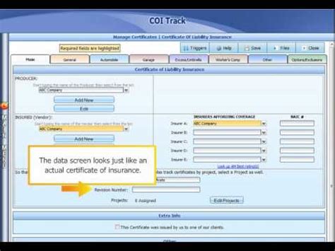 COI Certificate Of Insurance Track YouTube