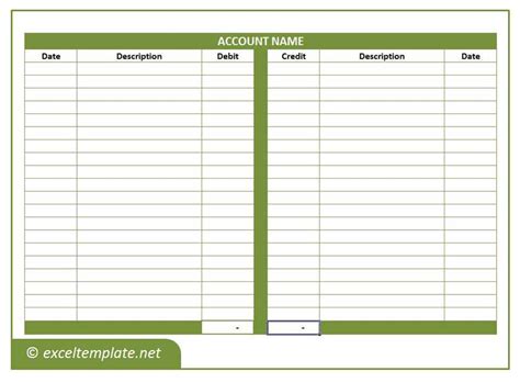 General Ledger Excel Templates