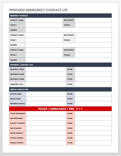 Free Contact List Templates Smartsheet