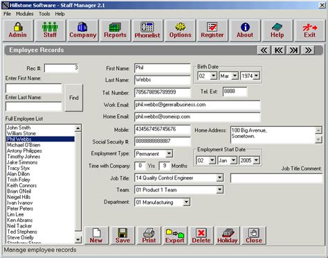 Personnel Management Database Software Ideas Pinterest