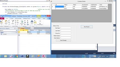 Creating MS Access DataBase Interface In Visual Basic
