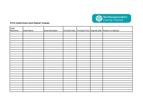 Fixed Asset Register Excel Template Sample Templates
