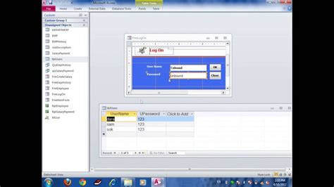 MS Access Login Form YouTube