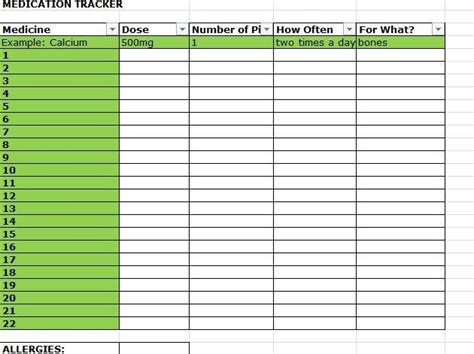 Free Medication Administration Record Template Excel