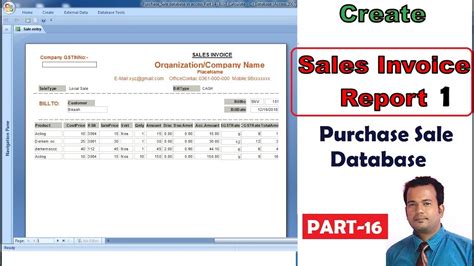 Purchase Sale Database In Access Part Sales Invoice