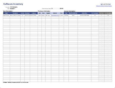 Free Software Inventory Tracking Template For Excel