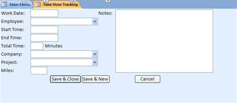 Time Hour Tracking Database Template Time Clock Database