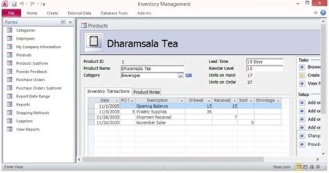 Free Inventory Control Forms Template For Microsoft Access