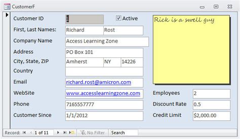Microsoft Access Beginner Level Tutorial Form