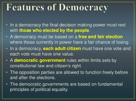 Features Of Democracy