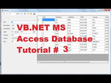 VB NET MS Access Database Tutorial Getting The Number