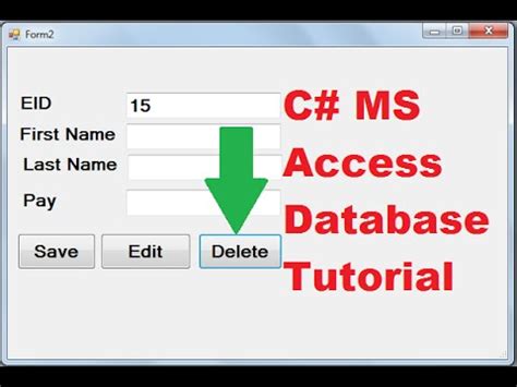 C MS Access Database Tutorial Deleting Selected Data