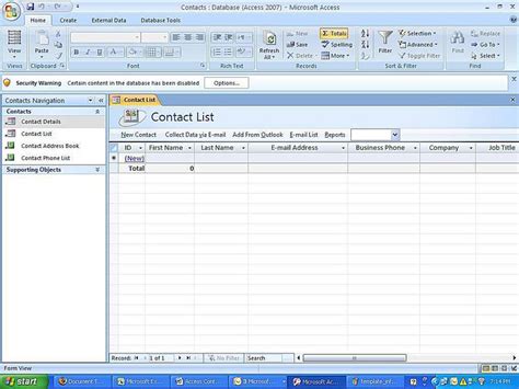 Create A Microsoft Access Database Using A Template