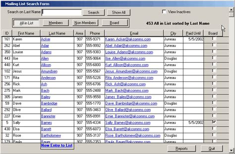 Microsoft Access Membership Database