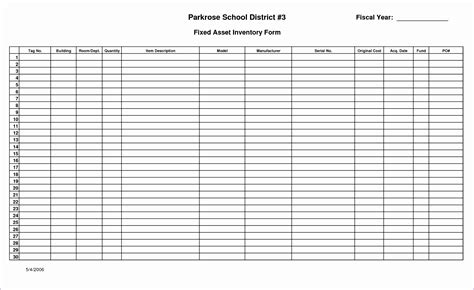 Asset Register Template Excel Excel Templates Excel