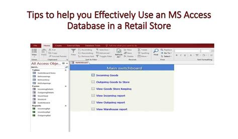 Effective Tips To Use MS Access Database In A Retail