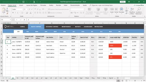 Fleet Management Spreadsheet Excel LUZ Spreadsheets