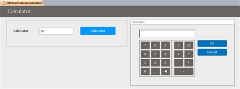 Microsoft Access Calculator Database Popup Calculator Form