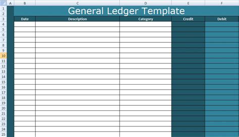 General Ledger Template Excel XLS Free Excel