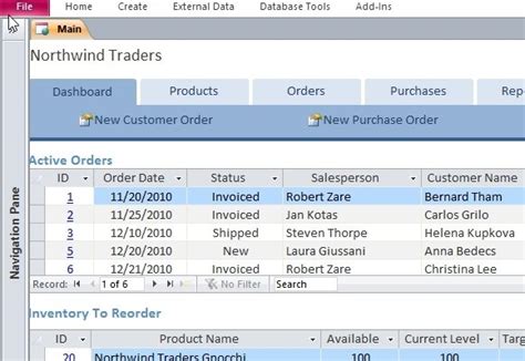 Desktop Product Inventory Database Template For Access