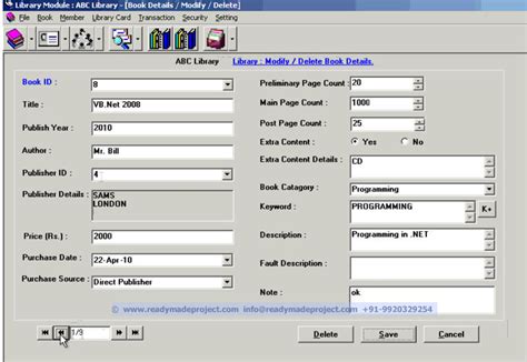 Student Library Management System VB MS Access Project