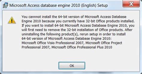 Microsoft Access Database Engine Installation Error