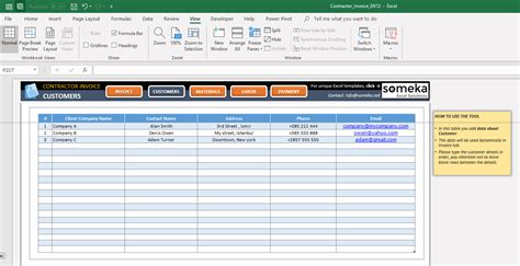 Contractor Invoice Template Database In Excel Template