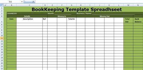 Download Bookkeeping Small Business Templates Free Excel