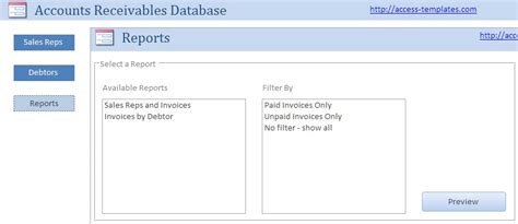 Microsoft Access Templates Small Business Accounts